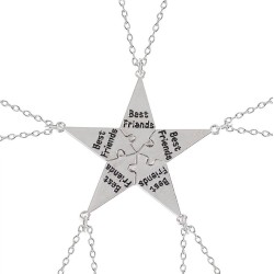 "Best Friends" - five-pointed star pendant with necklace - 3 - 8 pieces