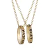 "Best Friends Forever" belettering cirkel hanger - drie kleuren kettingHalskettingen