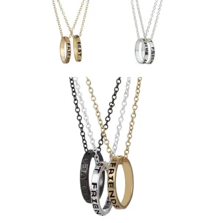 "Best Friends Forever" belettering cirkel hanger - drie kleuren kettingHalskettingen
