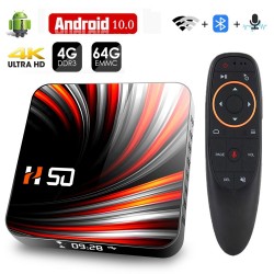Android 10 - 4Go - 32Go - 64Go - 4K - Vidéo 3D - Wifi - Bluetooth - Smart TV box