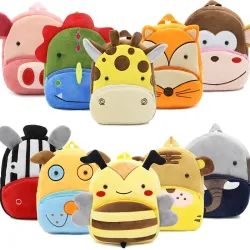 Animaux de dessin animé 3D - sac à dos pour enfants en peluche - cartable