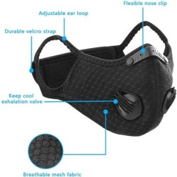 5pcs Breathable Sport Face Mask - 10 pcs activated carbon filters