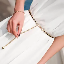 Elegant ladies waste chain belt - metal - adjustable