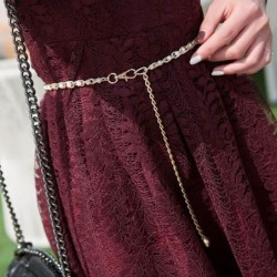 Elegant ladies waste chain belt - metal - adjustable