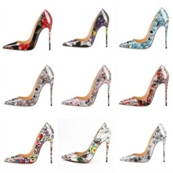 Stylish pumps with design for women - various colours - patent leather