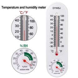 Wandthermometer - temperatuur / vochtigheidsmeter - binnen / buiten - 23cmThermometers