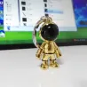 Fashionable handmade keychain - with 3D astronaut - space robotKeyrings