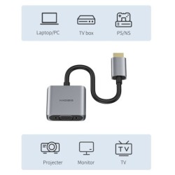HDMI-compatibel naar VGA-adapter - micro-USB - met video-/audiovoeding - 1080PAudio