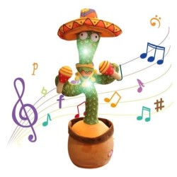 Elektrische cactus met Spaanse sombrero - grappige pluche pop - draaien / dansen / opnemenSpeelgoed