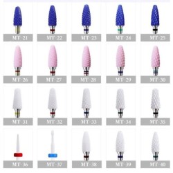 Replaceable rotary heads - bits - for electric nail drill - ceramic diamond - manicure / pedicure