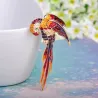 Luxurious crystal red parrot brooch