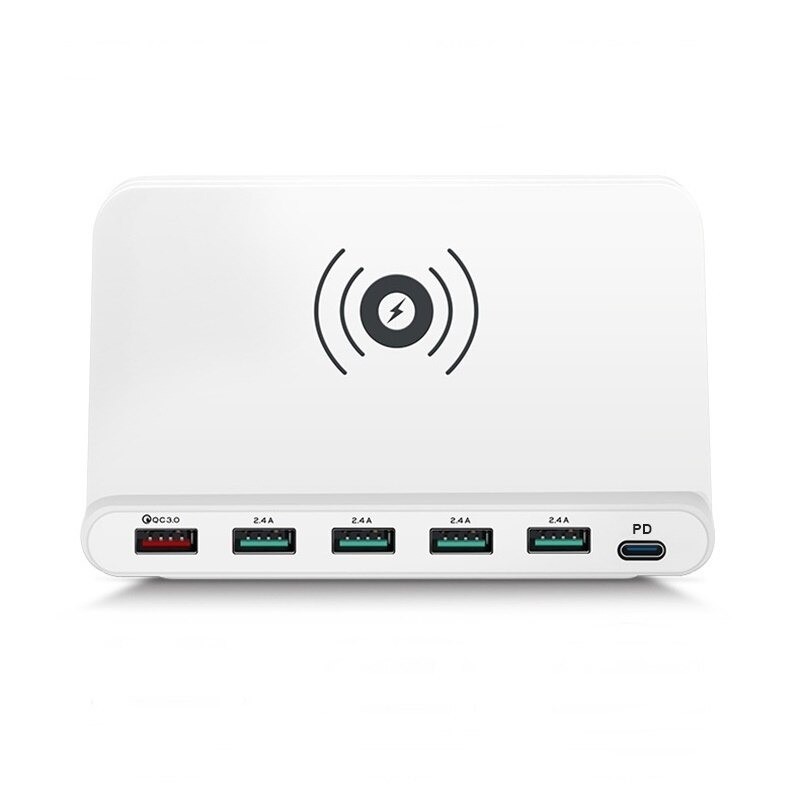 Multi USB - draadloze snellader - ISO / type-C / micro - QC3.0 - 60WOpladers