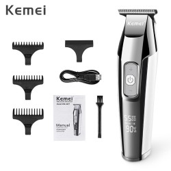 Kemei - tondeuse à cheveux professionnelle - sans fil - avec affichage numérique à LED