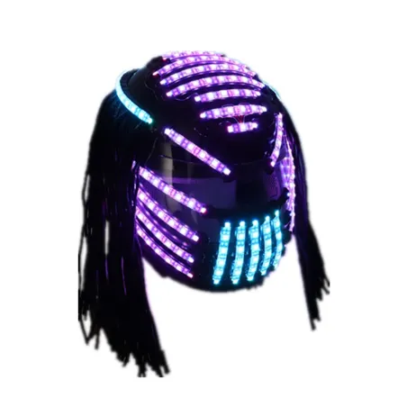 Casque LED lumineux - RVB - effet cascade - tenue de fête - mascarades / Halloween