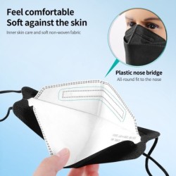 Face / mouth protective masks - antibacterial - reusable - 4-ply - FPP2 - KN95 - black / white