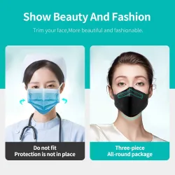 Gelaat / mondbeschermende maskers - antibacterieel - herbruikbaar - 4-laags - FPP2 - KN95 - zwart / witMondmaskers