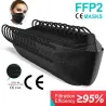 Gelaat / mondbeschermende maskers - antibacterieel - herbruikbaar - 4-laags - FPP2 - KN95 - zwart / witMondmaskers