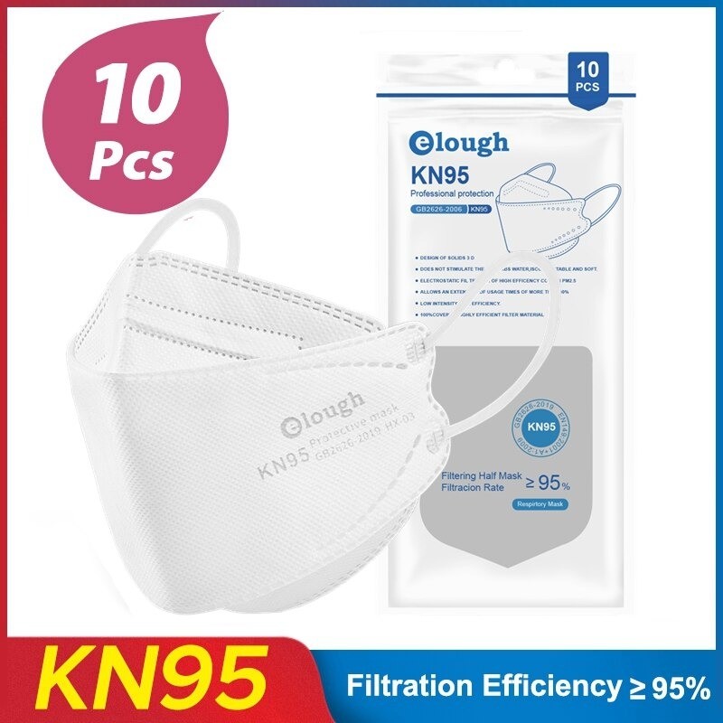 Face / mouth protective masks - antibacterial - reusable - 4-ply - FPP2 - KN95 - black / white