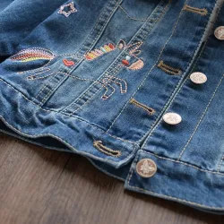 Kids denim jacket - with floral embroideryClothes