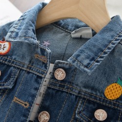 Jeansjack voor kinderen - met bloemenborduurselKleding