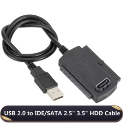 3 en 1 USB 2.0 vers IDE / SATA - Disque dur 2,5" 3,5" - Convertisseur HDD - Adaptateur - Câble