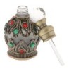Vintage empty glass bottle - with crystals - perfume container - with dropper - 15mlPerfumes