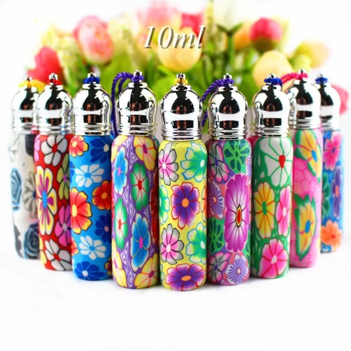 Flacon en verre vide - avec roll on - contenant de parfum - rechargeable - 5 pièces