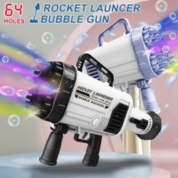 Electric bubble gun / machine - with cooling fan / lights - 64-holes