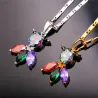 Elegant necklace with colorful crystal fishNecklaces