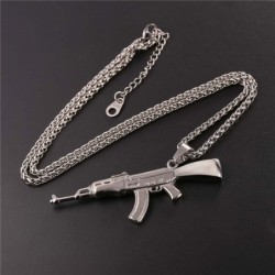AK47 aanvalsgeweer vormige hanger - roestvrijstalen ketting - hiphop / legerstijlKettingen