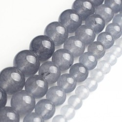 Pierre naturelle - jades de calcédoine de glace grise - perles rondes en vrac - pour la fabrication de bijoux
