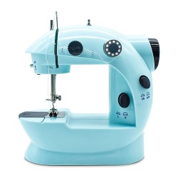 Mini sewing machine - portable - foot pedal / hand table / threads - with lightTextile