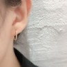 Boucles d'oreilles géométriques à la mode - avec zircon - argent sterling 925
