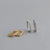 Modieuze geometrische oorbellen - met zirkoon - 925 sterling zilverOorbellen
