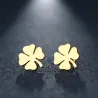 Oorknopjes met klavertje vier - goud / zilverOorbellen
