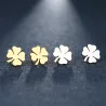 Oorknopjes met klavertje vier - goud / zilverOorbellen