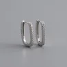Modieuze geometrische oorbellen - met zirkoon - 925 sterling zilverOorbellen
