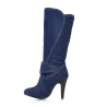 Bottes à talons hauts en denim à la mode