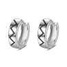 Fashionable small round earrings - with black pattern - 925 sterling silverEarrings