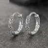 Vintage ronde oorbellen met slangenpatroon - 925 sterling zilverOorbellen