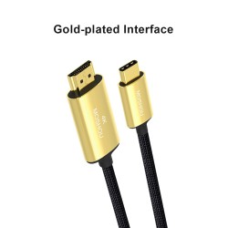 Câble USB C HDMI Type-C vers HDMI - Thunderbolt 3 - convertisseur - adaptateur - 4K 60Hz - pour MacBook / Huawei Mate 30 40 Pro