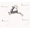 Fashionable brooch with black crystal deerBrooches
