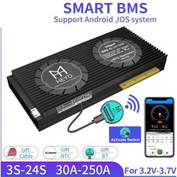 Batterie intelligente BMS Lifepo4 4S - avec équilibreur - Bluetooth / Android / IOS - 12V - 72V - 30A - 200A