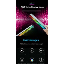 Tube coloré RVB - bande LED - USB - Bluetooth - lampe rythme voix/musique