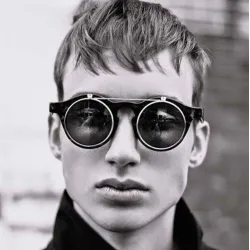 Lunettes de soleil flip up vintage - style steampunk - double couche - unisexe