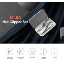 XIAOMI Mijia - set de manucure / pédicure - coupe-ongles / ciseaux - acier inoxydable - 5 pièces