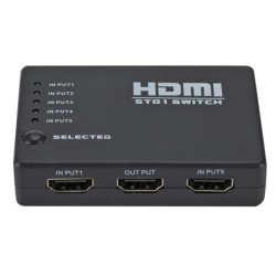 5 in/1 out - HDMI switcher - splitter - HUB - met IR afstandsbediening - 1080P - voor HDTV DVD BOXSplitters