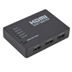 5 in/1 out - HDMI switcher - splitter - HUB - met IR afstandsbediening - 1080P - voor HDTV DVD BOXSplitters