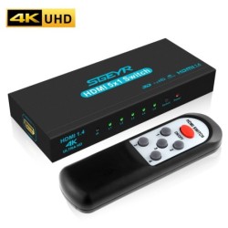 HDMI-schakelaar - 5 in / 1 uit - met IR-afstandsbediening - 1.4 HDCPHDMI-schakelaars