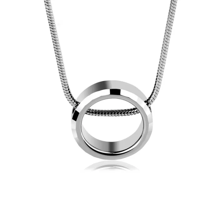 Trendy ronde hanger - met titanium stalen ketting - unisexHalskettingen